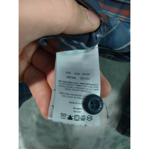 Mountain Hardwear Shirt Mens Small Blue Plaid Voyager Flannel Long Sleeve - Picture 7 of 8